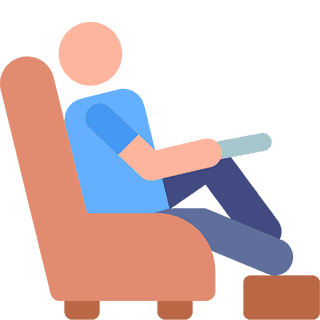 A man enjoys his new recliner
