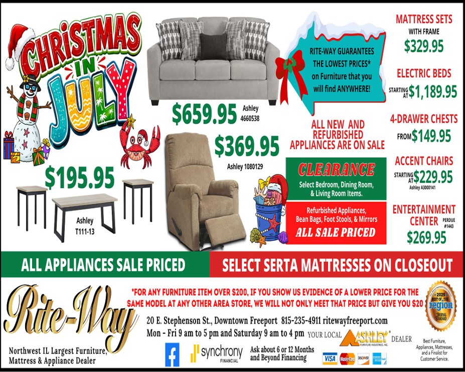 A newspaper ad for our sale.