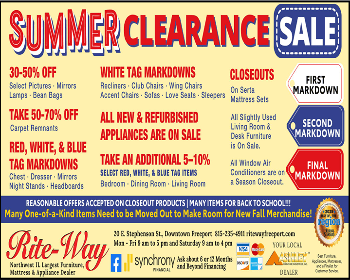 A newspaper ad for our sale.